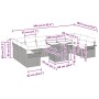 Conjunto de sofá de jardín 11 pcs Gris claro Poliratán