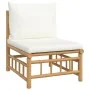 6-piece garden furniture set made of bamboo with cream white cushions by vidaXL, Garden sets - Ref: Foro24-3155199, Price: 57...