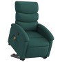 Silla de masaje reclinable de pie de tela verde oscura