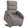 Sillón reclinable de masaje elevable tela gris taupé