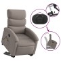Sillón reclinable de masaje elevable tela gris taupé
