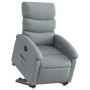 Sillón eléctrico reclinable elevable de tela gris claro