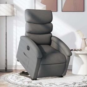 Sillón eléctrico reclinable elevable de tela gris oscuro