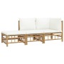 Garden furniture set 3 pieces bamboo and cream white cushions by vidaXL, Garden sets - Ref: Foro24-3155204, Price: 361,91 €, ...