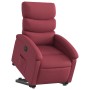 Sillón eléctrico reclinable elevable de tela rojo tinto