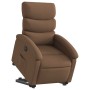Sillón eléctrico reclinable elevable de tela marrón
