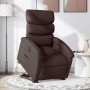Sillón eléctrico reclinable elevable de tela marrón oscuro