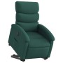 Sillón eléctrico reclinable elevable de tela verde oscuro