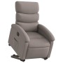 Sillón eléctrico reclinable elevable de tela gris taupe