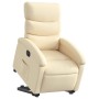 Sillón eléctrico reclinable elevable de tela color crema