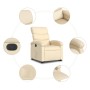 Sillón eléctrico reclinable elevable de tela color crema