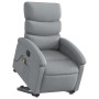 Sillón de masaje eléctrico reclinable elevable tela gris claro