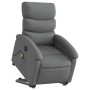 Sillón de masaje eléctrico reclinable elevable tela gris oscuro