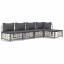Gartenmöbel-Set 5-teilig mit Kissen Anthrazit PE-Rattan von vidaXL, Outdoor-Sofas - Ref: Foro24-3186735, Preis: 373,82 €, Rab...