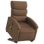 Sillón de masaje eléctrico reclinable elevable tela marrón