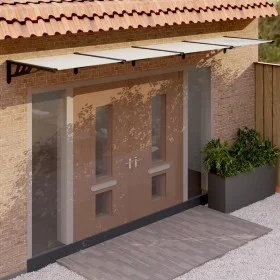Black and transparent polycarbonate door canopy 396x90 cm by vidaXL, Awnings - Ref: Foro24-153689, Price: 134,50 €, Discount: %