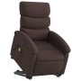 Sillón masaje eléctrico reclinable elevable tela marrón oscuro