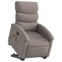Sillón de masaje eléctrico reclinable elevable tela taupé