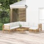 Garden furniture set 9 pieces bamboo and cream white cushions by vidaXL, Garden sets - Ref: Foro24-3155196, Price: 1,00 €, Di...