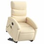 Sillón de masaje eléctrico reclinable elevable tela crema