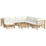 Garden furniture set 9 pieces bamboo and cream white cushions by vidaXL, Garden sets - Ref: Foro24-3155196, Price: 1,00 €, Di...