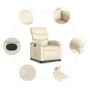 Sillón reclinable eléctrico de cuero sintético crema