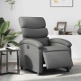 Sillón reclinable eléctrico de cuero sintético gris
