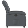 Sillón reclinable eléctrico de cuero sintético gris