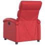 Sillón reclinable eléctrico de cuero sintético rojo