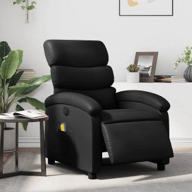 Sillón de masaje reclinable eléctrico cuero sintético negro Sillón de masaje reclinable eléctrico cuero sintético negro