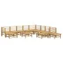Set de muebles de jardín 12 piezas bambú y cojines gris claro de vidaXL, Conjuntos de jardín - Ref: Foro24-3155099, Precio: 1...