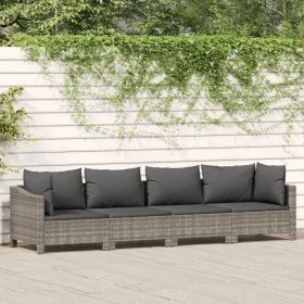 4-teiliges Gartenmöbel-Set und graue synthetische Rattankissen von vidaXL, Gartensets - Ref: Foro24-362686, Preis: 273,90 €, ...