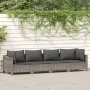 4-teiliges Gartenmöbel-Set und graue synthetische Rattankissen von vidaXL, Gartensets - Ref: Foro24-362686, Preis: 273,87 €, ...