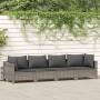 4-teiliges Gartenmöbel-Set und graue synthetische Rattankissen von vidaXL, Gartensets - Ref: Foro24-362686, Preis: 293,69 €, ...