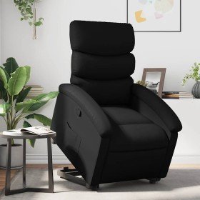 Sillón reclinable elevable cuero artificial negro Sillón reclinable elevable cuero artificial negro