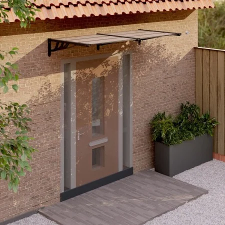 Black polycarbonate door canopy 199x90 cm by vidaXL, Awnings - Ref: Foro24-153699, Price: 73,92 €, Discount: %