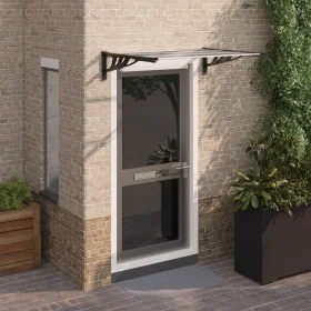 Black and transparent polycarbonate door canopy 122x90 cm by vidaXL, Awnings - Ref: Foro24-153683, Price: 56,25 €, Discount: %