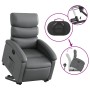 Sillón reclinable elevable cuero artificial gris