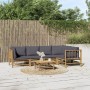 6-piece bamboo garden furniture set with dark gray cushions by vidaXL, Garden sets - Ref: Foro24-3155233, Price: 556,06 €, Di...