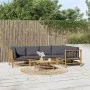 6-teiliges Gartenmöbel-Set aus Bambus mit dunkelgrauen Kissen von vidaXL, Gartensets - Ref: Foro24-3155233, Preis: 550,07 €, ...