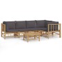 6-piece bamboo garden furniture set with dark gray cushions by vidaXL, Garden sets - Ref: Foro24-3155233, Price: 556,06 €, Di...