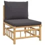 6-teiliges Gartenmöbel-Set aus Bambus mit dunkelgrauen Kissen von vidaXL, Gartensets - Ref: Foro24-3155233, Preis: 550,07 €, ...
