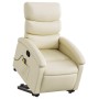 Sillón reclinable de masaje de pie cuero artificial color crema