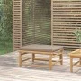 Reposapiés de jardín bambú con cojín gris taupe de vidaXL, Sofás modulares de exterior - Ref: Foro24-362288, Precio: 87,02 €,...