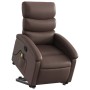 Sillón reclinable de masaje de pie de cuero sintético marrón