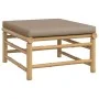 Bamboo garden footstool with taupe gray cushion by vidaXL, Modular outdoor sofas - Ref: Foro24-362288, Price: 86,88 €, Discou...