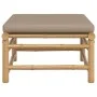 Bamboo garden footstool with taupe gray cushion by vidaXL, Modular outdoor sofas - Ref: Foro24-362288, Price: 86,88 €, Discou...