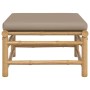 Gartenhocker aus Bambus mit taupegrauem Kissen von vidaXL, Modulare Sofas für den Außenbereich - Ref: Foro24-362288, Preis: 8...