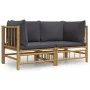 Garten-Ecksofas 2 Stück Bambus mit dunkelgrauen Kissen von vidaXL, Gartensets - Ref: Foro24-3155214, Preis: 221,51 €, Rabatt: %