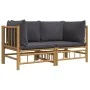 Garten-Ecksofas 2 Stück Bambus mit dunkelgrauen Kissen von vidaXL, Gartensets - Ref: Foro24-3155214, Preis: 221,51 €, Rabatt: %